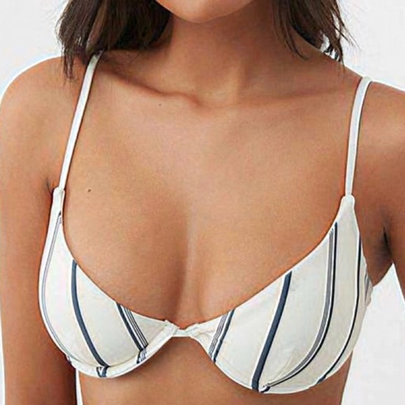 O'Neill VANILLA Classic Stripe Seville Bikini Swim Top, US D *see note - Picture 1 of 10